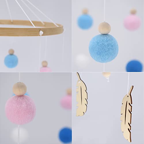 AONTUS Baby Crib Mobiles Wooden Wool Beads for Boys Girls Bed Room Decor