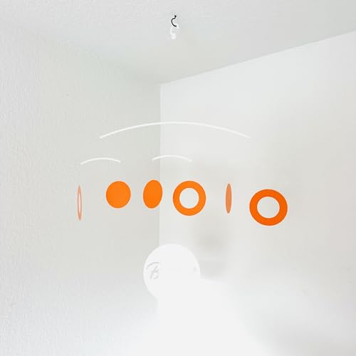 Minimalist Hanging Mobile with 3 Solid Circles and 3 Ring-Shaped Circles
