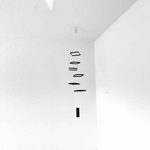 Elegant Minimalist Hanging Mobile with 6 Black Squares