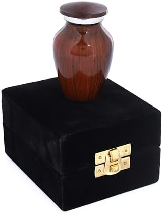 Bless International Hand-Engraved Mini Brass Urn with Lid 3 Inch Keepsake for Ashes or Memorials