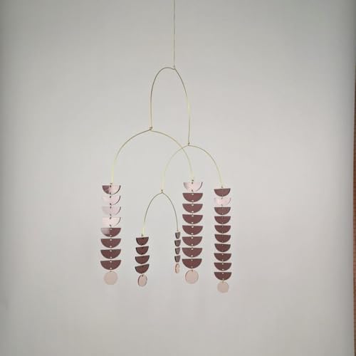 Orange Mobiles Brass Blue Leaves Shape Decor