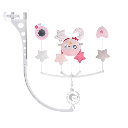 Portable Plush Baby Mobile with Music Box for 0-1 Year Olds