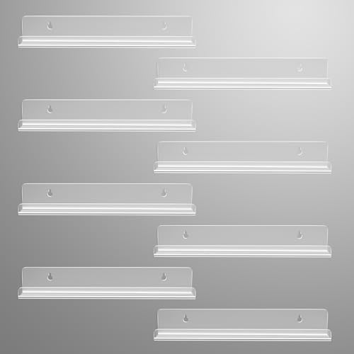 Gotega 8 Pack Clear Vinyl Record Wall Mount Shelves