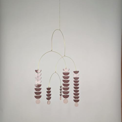 Brass and Cobalt Blue Leaves Mobile - 17W x 20H x 17D
