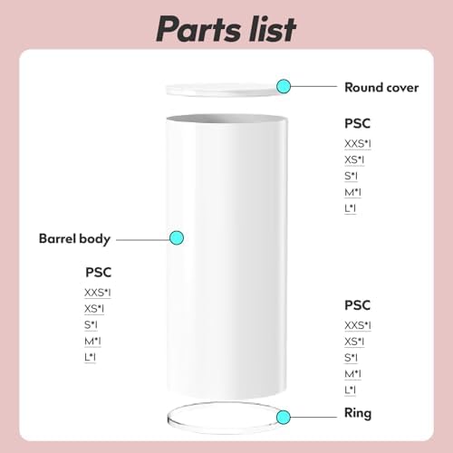 3PC Cylinder Pedestal Stands for Party Display White Round Large Cylinder Tables for Wedding Birthday Events