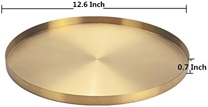 Gold Stainless Steel Round Decorative Tray