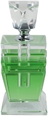 Sagebrook Home Art Deco Glass Perfume Bottle 5 Green