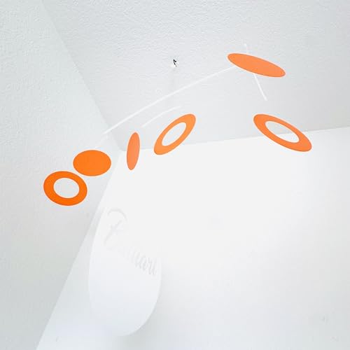 Minimalist Hanging Mobile with 3 Solid Circles and 3 Ring-Shaped Circles