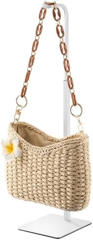 Purse Holder Handbag Display Stand Adjustable Hook Stand for Tabletop Closet Desk and Retail Use White