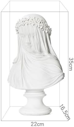 Veiled Lady Statue 14 Inch Handmade Resin Bust Sculpture