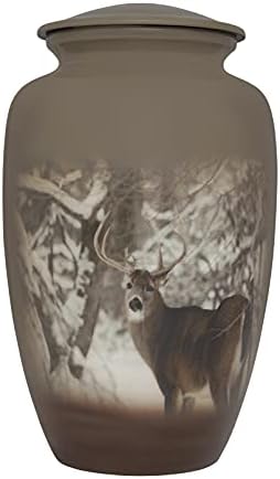 Deer Cremation Urn - Aluminum Made - Fits Adult Ashes Up to 200 lbs