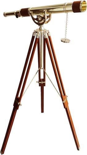 Vintage Antique Brass Telescope Floor Standing Decor