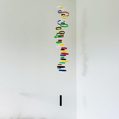 Colorful Whirlwind Hanging Mobile with 36 Vibrant Rings