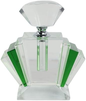 Sagebrook Home Art Deco Glass Perfume Bottle 5 Green
