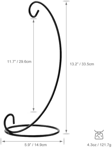 6 Pack 13 Inch Black Hanging Display Stands for Heavy Glass Decorations