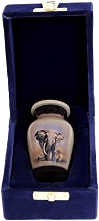 Hlc Lovely Elephant Small Keepsake Urn - Mini Memorial Urn for Human Ashes with Velvet Box Bag 3 In