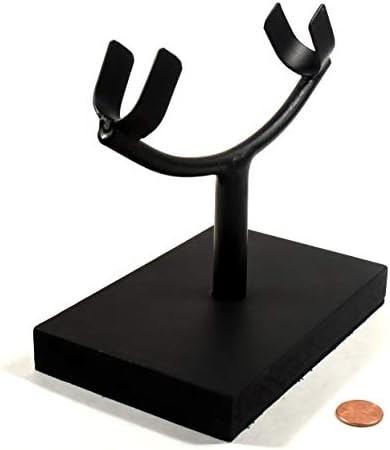 62 Inch Display Stand for Slab Slice Fossil Flat Minerals Black One Arm Two Prong Holder