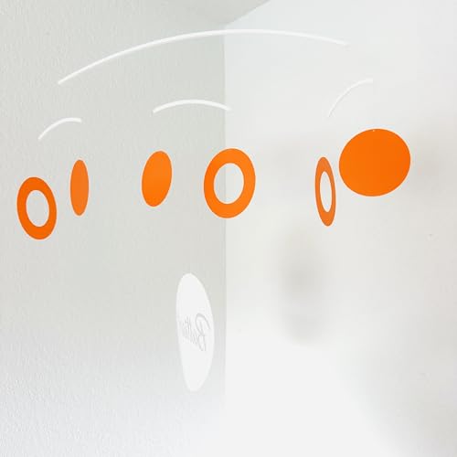 Minimalist Hanging Mobile with 3 Solid Circles and 3 Ring-Shaped Circles