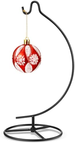 Baderke Ornament Display Stand - Hanging Glass Ball Air Plant Holder 1043 H Black