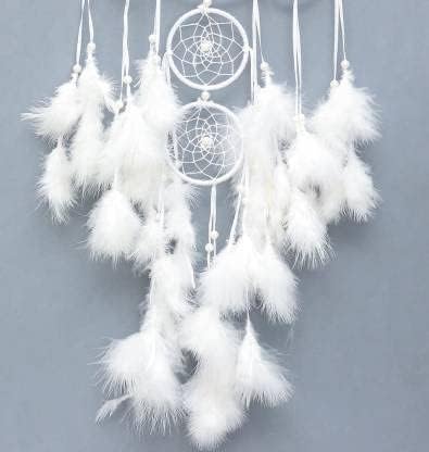 Samyuktha Dream Catchers Wall Wind Chimes with Feathers White