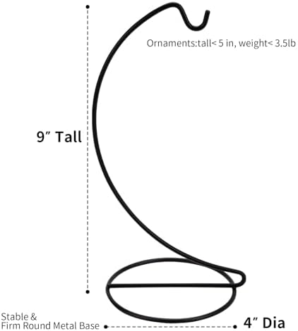 Abom 9in Ornament Display Stand 3 Pack Hanging Hook Hanger for Glass Globe Air Plant Terrarium and Wedding Decor