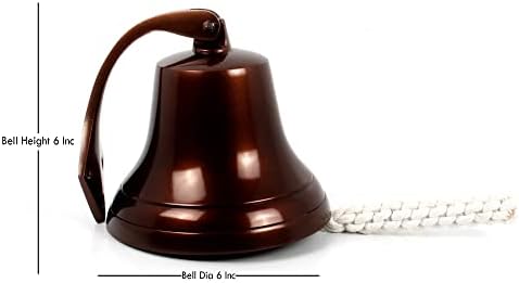 Wall Hanging Ship Bell 6 - Nautical Decor Antique Finish Chrome Color