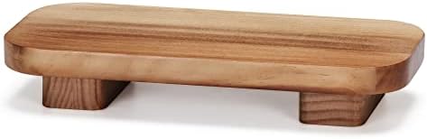 Liswit Farmhouse Wood Tray Rustic 12x55x2 Brown Decorative Riser