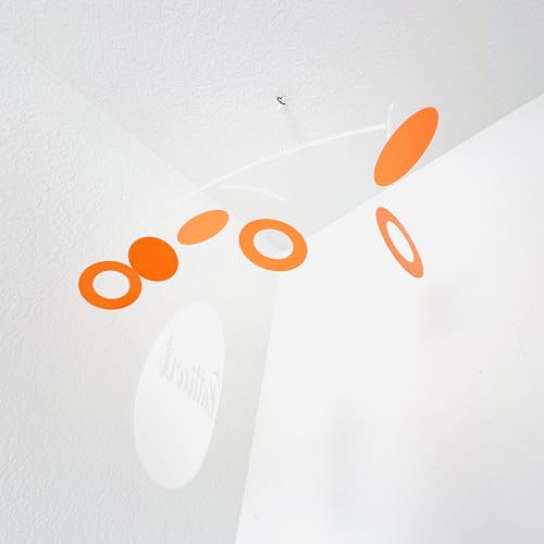 Minimalist Hanging Mobile with 3 Solid Circles and 3 Ring-Shaped Circles