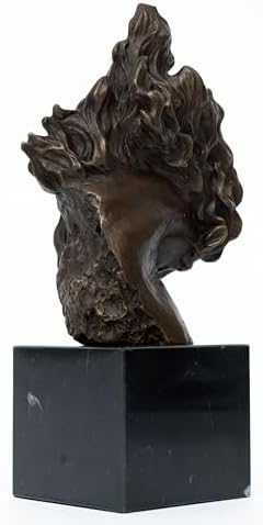 Bronze Horse Head Sculpture with Marble Base