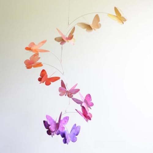 Flower Colors Butterfly Mobile Wall Decor