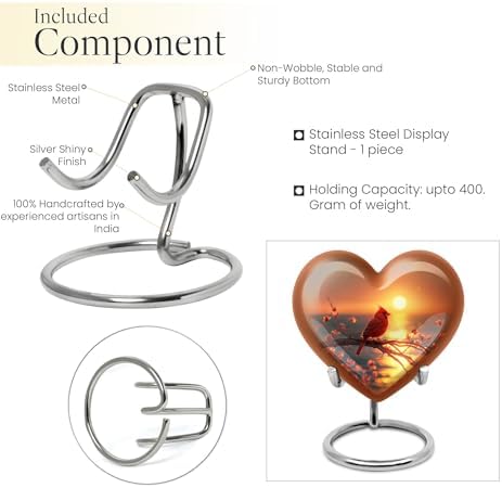 Elegant Heart-Shaped Cremation Urn - Brown Ceramic
