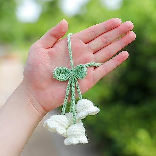 Cute Car Mirror Hanging Lily Flower Pendant for Women