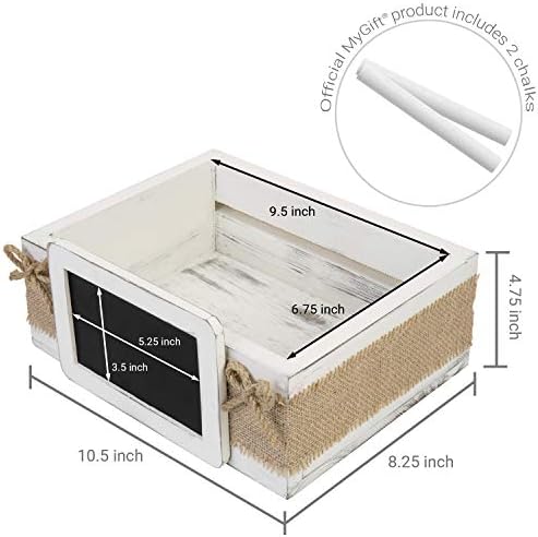 MyGift Vintage White Wood Decorative Gift Box 1