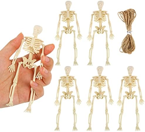 FINGOOO Mini Skeleton Halloween Decor 6 Piece