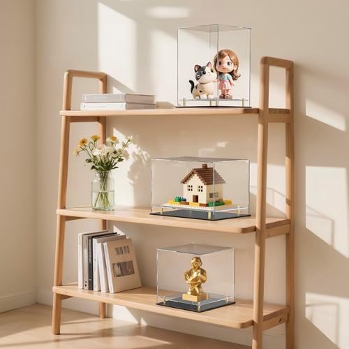 UoYeet Acrylic Display Case with Floating Shelf and Thick Base