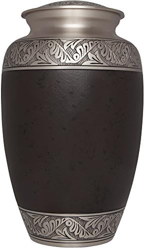 Brown Funeral Urn by Liliane Memorials - Handmade Brass Cremation Urn for Human Ashes