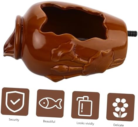 Ceramic Waterfall Jar Indoor Decorative Fountain for Hydroponic Planters and Relaxing Water Flow