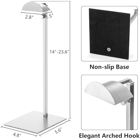 Hacaroa 3 Pack Purse Display Stand Adjustable Height Stainless Steel Holder for Bags and Jewelry