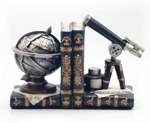 Vintage Armillary Sphere Bookends for Heavy Books