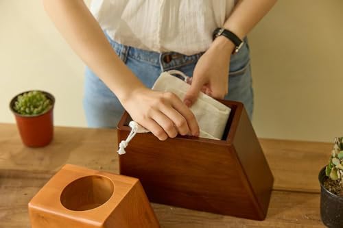 Handcrafted Wooden Cremation Urn with Magnetic Lid - Large Decorative Ash Urn for Home Use