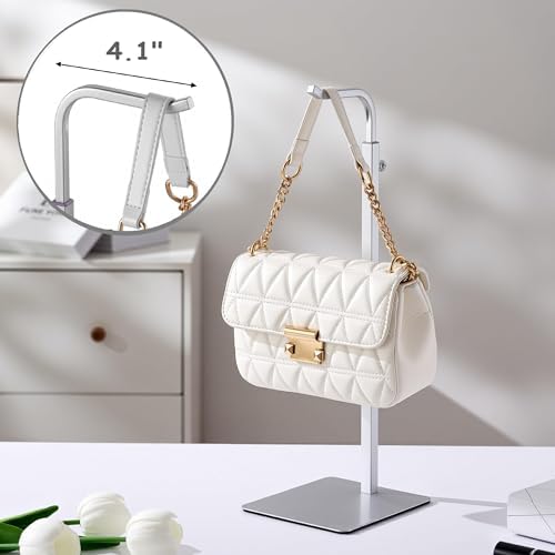 Purse Holder Handbag Display Stand with Silver Hanger