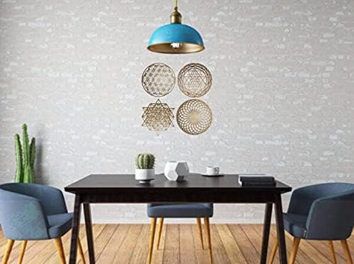 Purpledip Wooden Laser Cut Wall Hanging Set Of 4