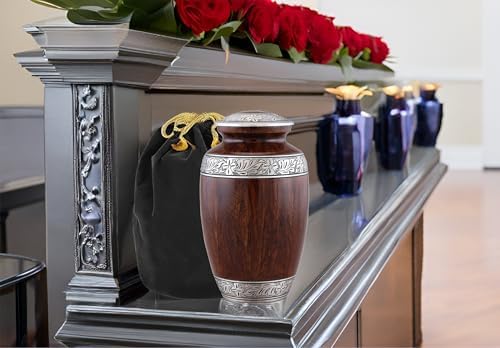 Cremation Urn for Human Ashes Large Adult Memorial Urn Brown