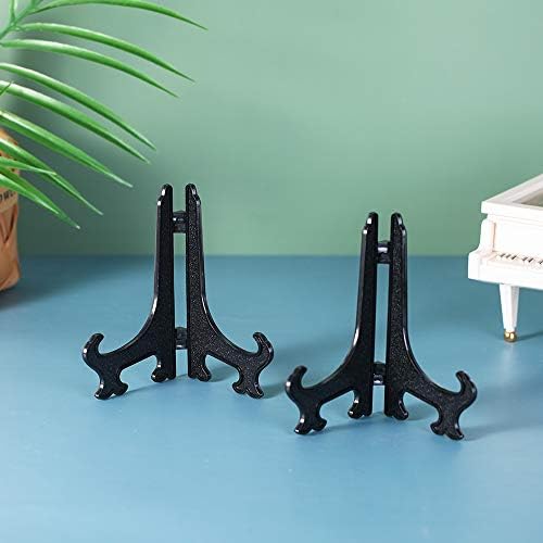 Artliving 5 Inch Black 12pcs Set Plastic Easels Display Stands 1