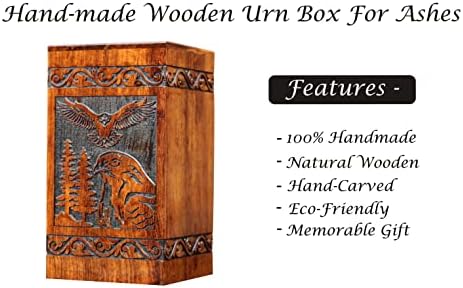 Rosewood Urn for Human Ashes - Eagle Hand-Crafted