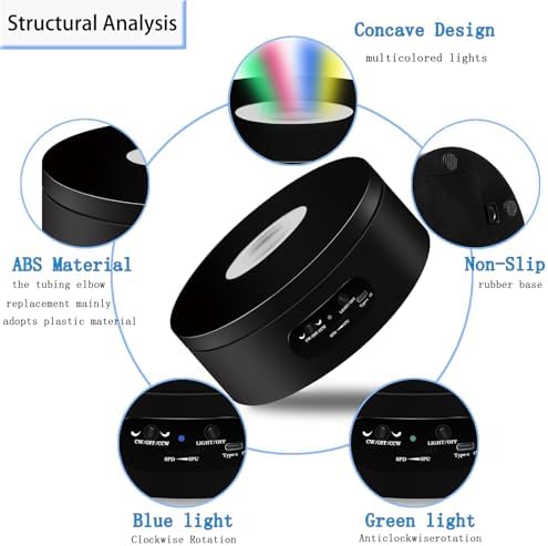 YVV LED Rotating Display Stand with Colorful Lights
