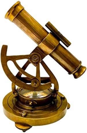 Ganga Nautical 10 Piece Vintage Brass Compass Theodolite Set