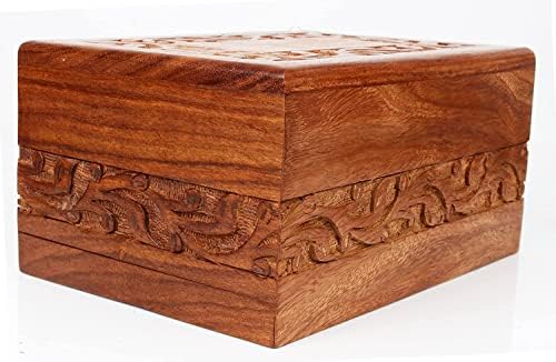 Handmade Wooden Urn Box for Pet and Human Ashes 75x5 Inch