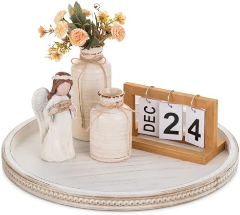 Hanobe Large Round Decorative Tray for Home