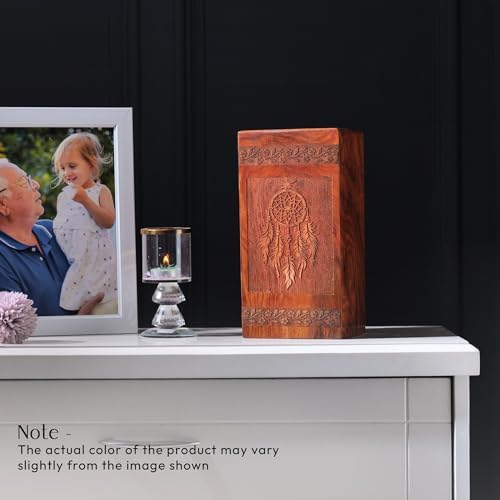 Dream Catcher Urn for Human Ashes - 1125 Inch Wooden Cremation Urn